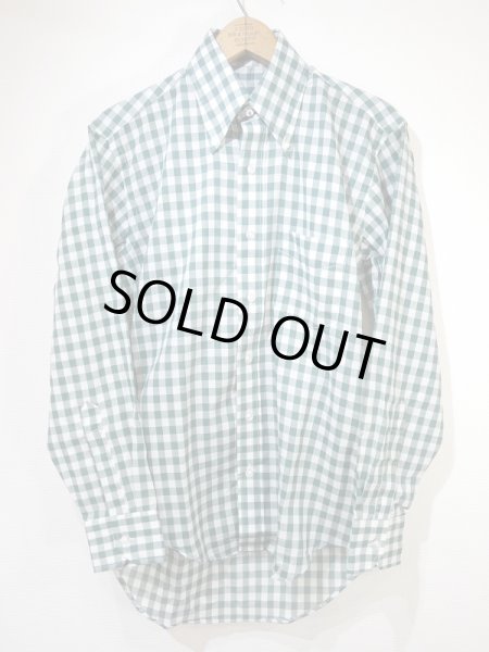 画像1: 60〜70's UNKNOWN Oxford Industries Inc ？ GINGHAM CHECK BUTTON DOWN BD SHIRT DEAD STOCK (1)