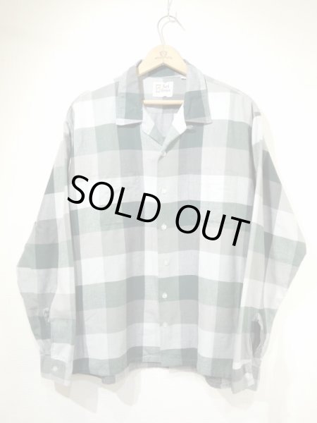 画像1: 60s Lord Benson BLOCK CHECK OPEN COLLAR BOX SHIRT (1)