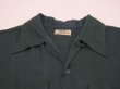 画像4: 40s 50s ARROW BLANK PLAIN GREEN RAYON GABARDINE SQUARE SHIRT with HAND STITCH (4)