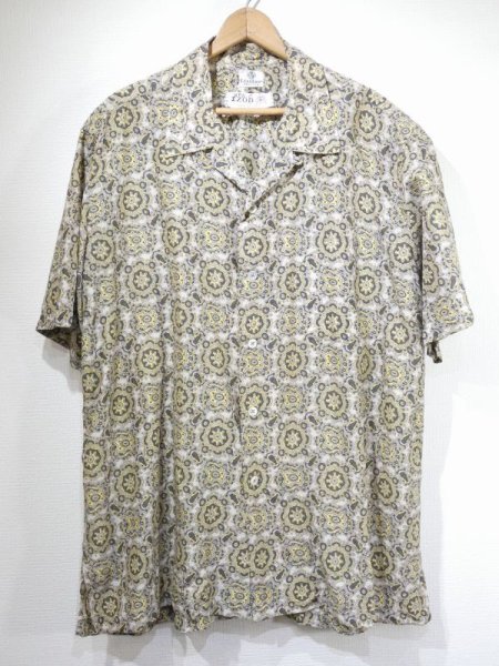 画像1: 60s Littler IZOD PAISLEY EMBLEM PATTERN OPEN COLLAR S/S SHIRT (1)