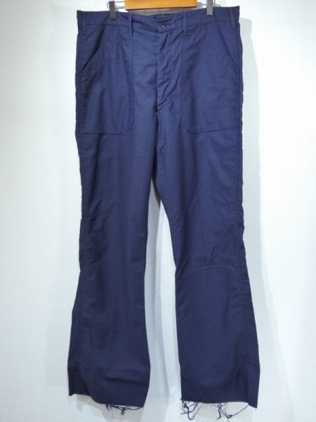 画像1: 80s '81 US NAVY USN  UTILITY TROUSERS BAKER PANTS DEAD STOCK  ONE WASH (1)