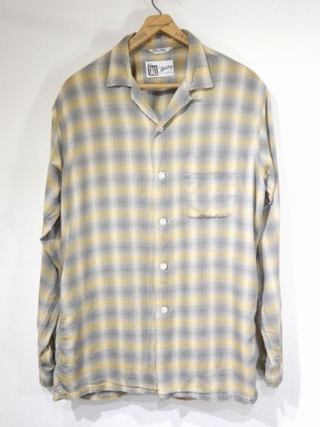 画像1: 60s Mr.TALL by Holiday OMBRE SHADOW PLAID OPEN COLLAR BOX SHIRT (1)