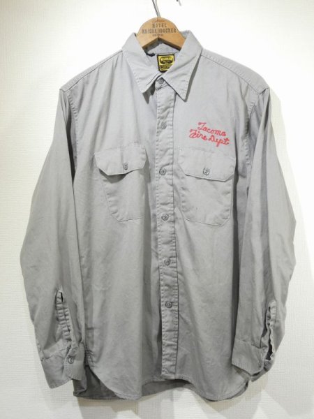 画像1: 50s WASHINGTON DEE CEE EMBROIDERED COTTON WORK SHIRT (1)