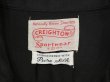 画像3: 50s CREIGHTON Sportswear BLACK PLAIN SOLID LOOP COLLAR RAYON SHIRT with EMBROIDED (3)