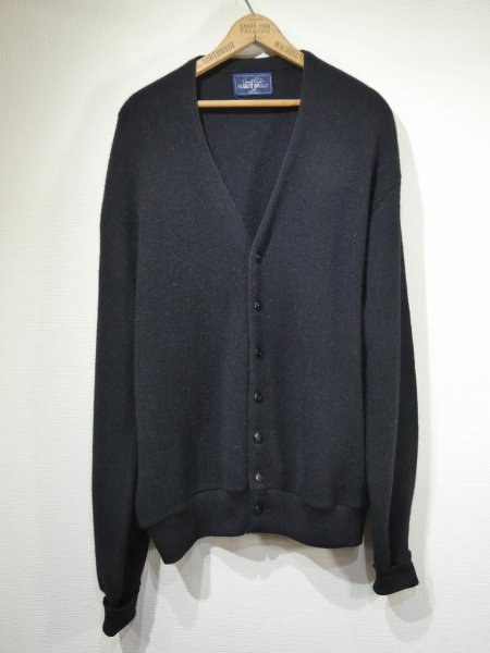 画像1: 80s ROBERT BRUCE BLACK WOOL CARDIGAN 2XL (1)