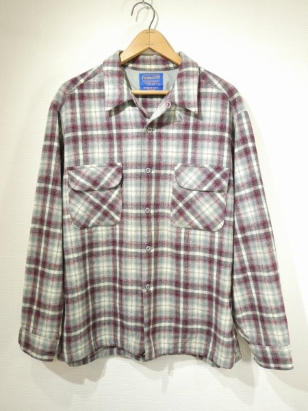 画像1: 90s Pendleton OMBRE SHADOW CHECK WOOL BOX SHIRT MADE IN USA (1)