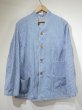 画像1: 40s BEST STAND COLLAR HICKORY STRIPE DENIM CHORE JACKET COVERALL with CHANGE BUTTON AND STENCIL (1)