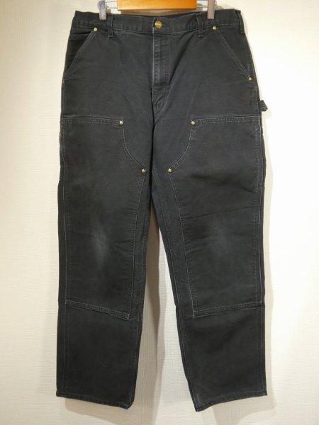 画像1: 10s Carhartt DOUBLE KNEE BLACK DUCK WORK PANTS MADE IN USA (1)