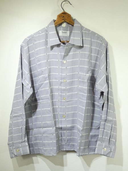 画像1: 60s Dunhill Sportswear PLAID LOOP COLLAR RAYON SHIRT DEAD STOCK (1)